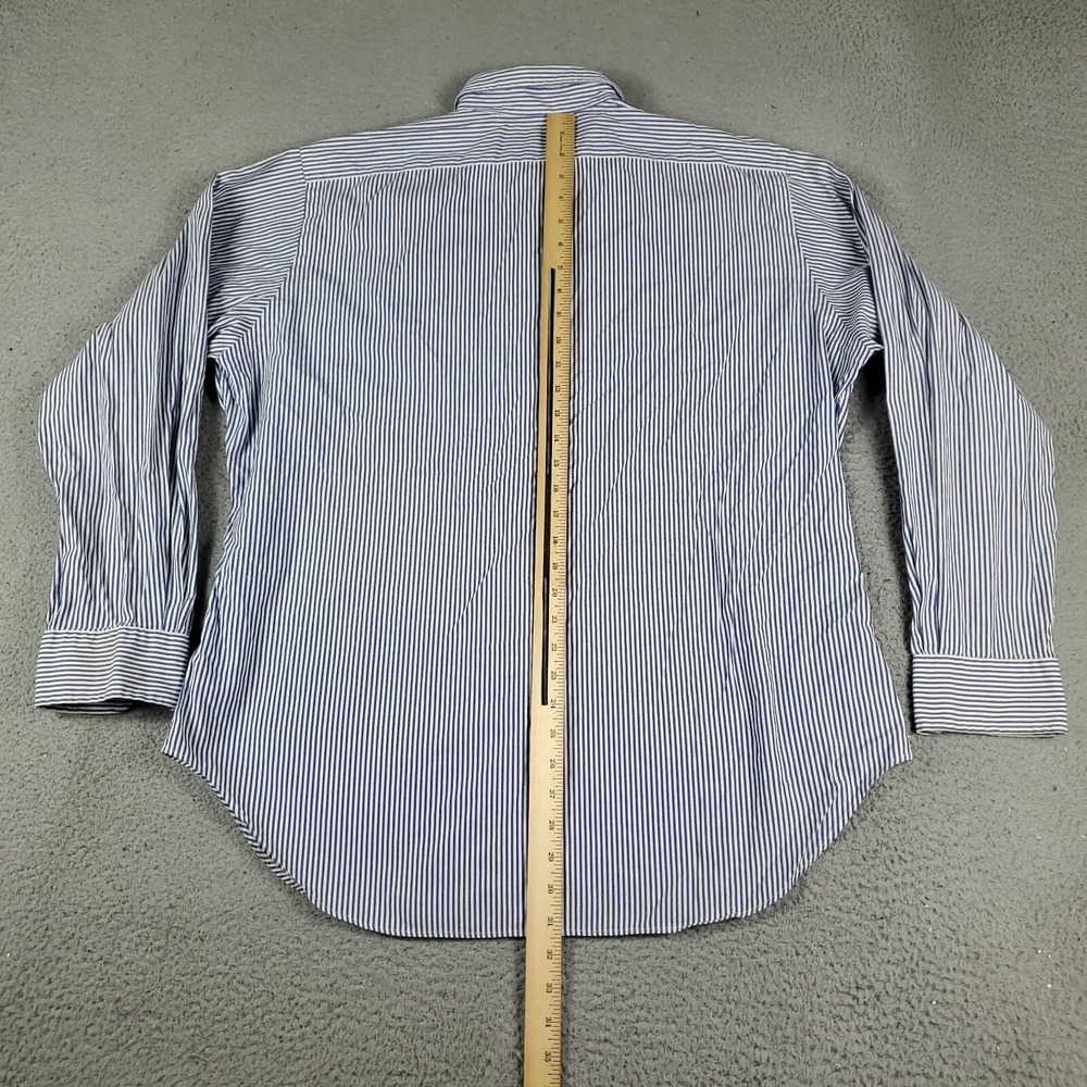 Ralph Lauren Shirt Mens Size 16.5 Blue Striped Dress Button Up Long Sleeve * - Picture 4 of 8